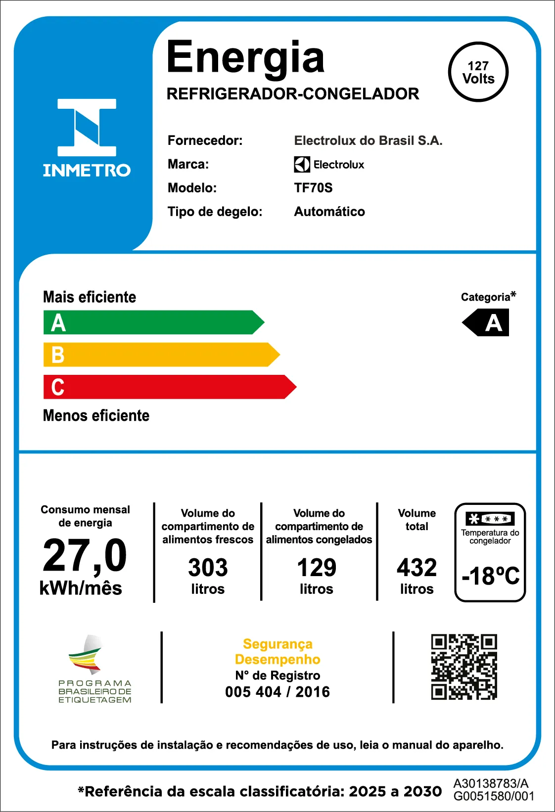 Geladeira Electrolux Frost Free com AutoSense 432L Efficient Duplex Inox Look (TF70S)