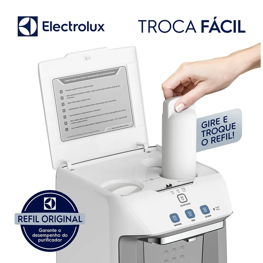 Kit 3 Filtros/Refis ORIGINAIS para Purificador de Água PA21G / PA26G / PA31G Electrolux