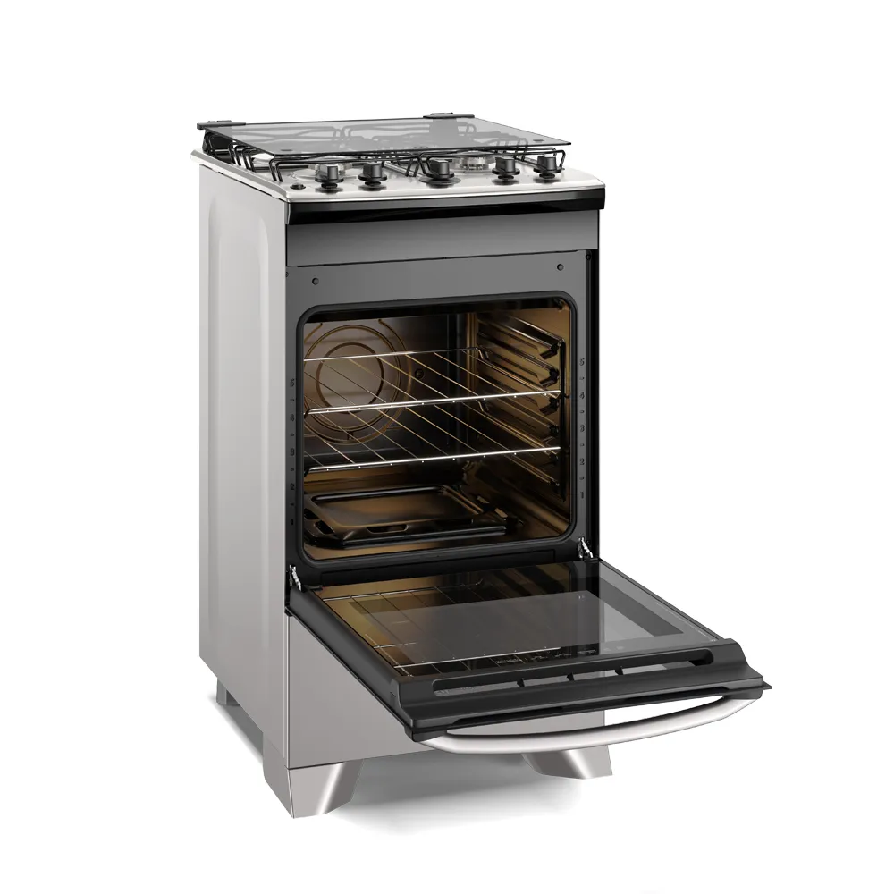 Fogão 4 bocas Electrolux Prata Efficient com Mesa Inox, PerfectCook e VaporBake (FE4IS)