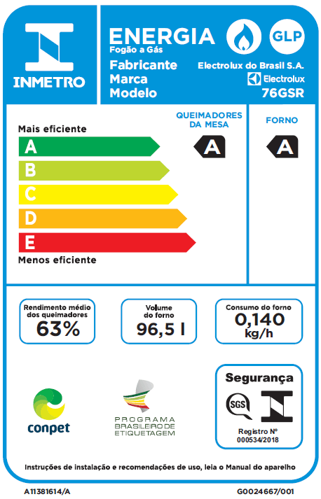 Fogão 5 Bocas Electrolux Prata com Grill e Tripla Chama (76GSR)