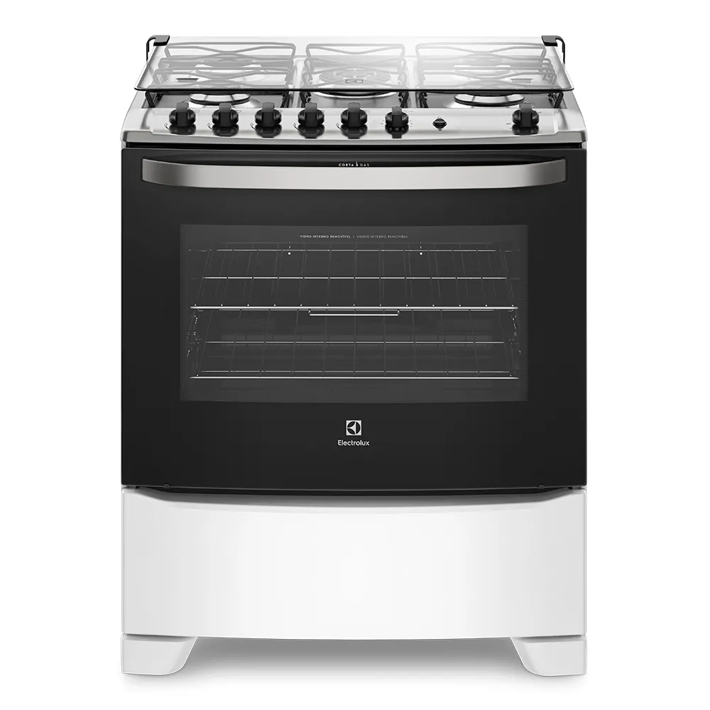 Fogão 5 Bocas Electrolux Branco com Tripla Chama e Timer (76UBQ)