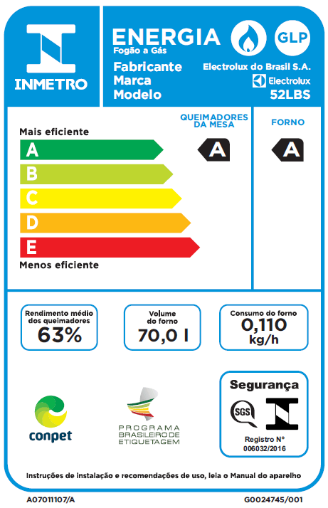 Fogão 4 Bocas Electrolux Branco com Vidro Interno Removível (52LBS)