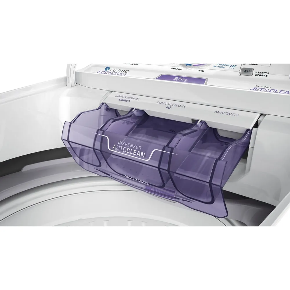 Máquina de Lavar Electrolux 8,5kg Branca Turbo Economia com Jet&Clean e Filtro Fiapos (LAC09)
