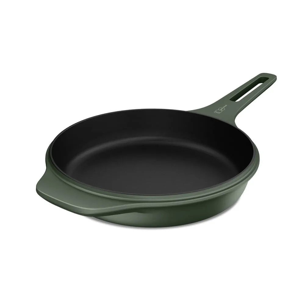 Kit Panela de Ferro Fundido Esmaltado Caçarola Electrolux 24cm + Frigideira de Ferro Fundido Esmaltado Electrolux 26cm verde Linha 100 Anos Celebre
